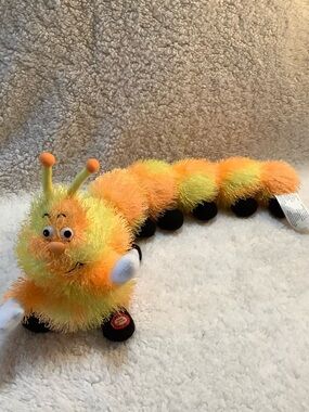 Magic Power Plush Singing Caterpillar Orange  Yellow Stuffed Animal Toy Working